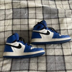 Jordan Blue and White High-Tops with Black Accents